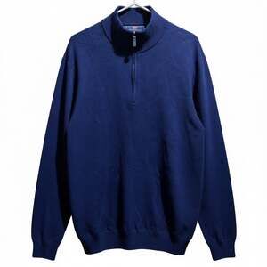 Vineyard Vines Men's Saltwater 1/4 Zip Pullover in Deep Bay Size Medium